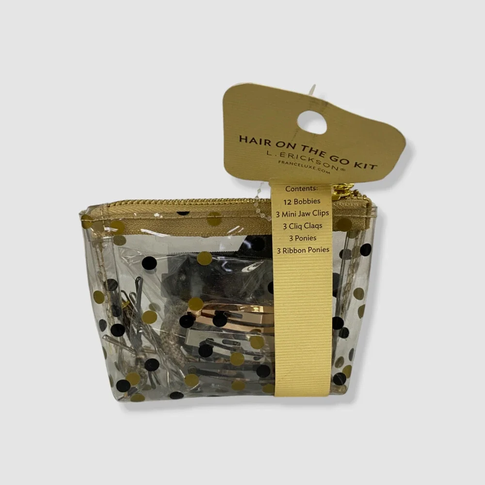 L Erickson Girl's Beige Multicolor Hair On The Go Kit Pouch Set